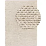 benuta pure Wollteppich, Creme, Textil, Beton Optik, Rechteckig, 120x170 cm, pflegeleicht, Teppiche & Böden, Teppiche, Naturteppiche
