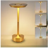 GBLY Nachttischlampe Kabellos Tischlampe Akku - LED Tischleuchte Touch Dimmbar Lampe mit USB Aufladbar Batterie Tischlampen Gold für Modern Fensterbank Wohnzimmer Kinderzimmer Schlafzimmer