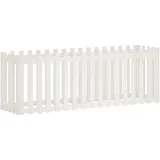 vidaXL Hochbeet Lattenzaun-Design 200 x 50 x 70 cm Weiß