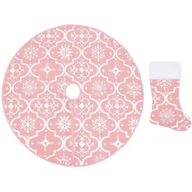 vidaXL Weihnachtsbaumdecke 150 cm Rosa