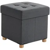 Relaxdays Hocker mit Stauraum Polyester 38 x 38 x 38 cm Dunkelgrau