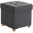 Relaxdays Hocker mit Stauraum Polyester 38 x 38 x 38 cm Dunkelgrau