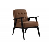 andas Sessel »Alvared«, Wellenunterfederung für hohen Sitzkomfort, Buche-Massivholz in schwarz braun
