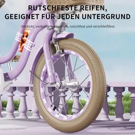 europebazar Habib Gruppe Mädchenfahrrad Klassik | Inkl. Luftpumpe & 6-teiligem Schutz-Set | Kohlenstoffstahlrahmen & Duales Bremssystem | Mitwachsend & sicher... - Lila