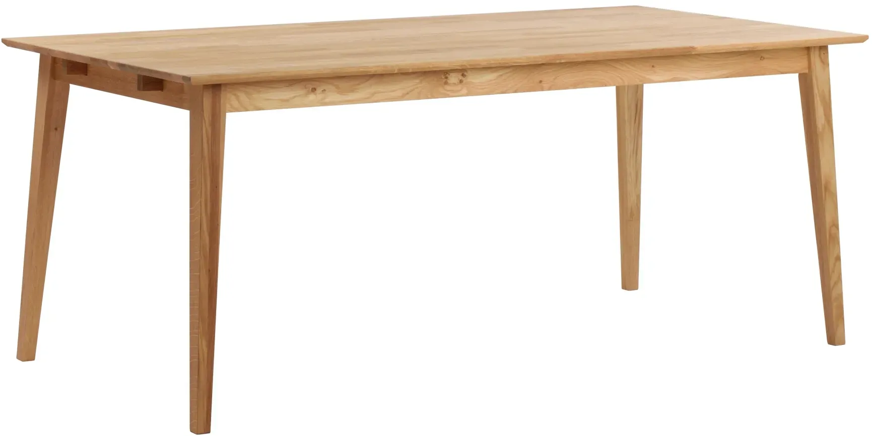 Esstisch Filippa, aus massiver Eiche, skandinavisches Design, rechteckig 180x90 cm, natur geölt
