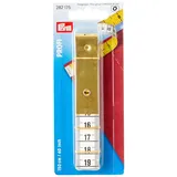 Prym 282175 Maßband Profi mit Metallplatte 150 cm 60 inch, Poly-Fiber-Gewebe, gelb, weiß