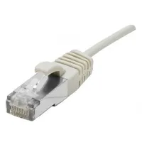 Dexlan Patchkabel Cat. 6A, S/FTP (PiMF), ultradünn, halogenfrei, mit Rastnasenschutz, grau, 0,5 m