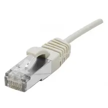 Dexlan Patchkabel Cat. 6A, S/FTP (PiMF), ultradünn, halogenfrei, mit Rastnasenschutz, grau, 0,5 m