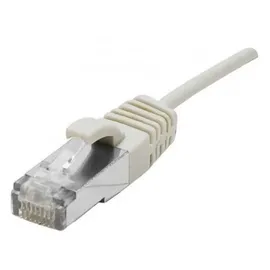 Dexlan Patchkabel Cat. 6A, S/FTP (PiMF), ultradünn, halogenfrei, mit Rastnasenschutz, grau, 0,5 m