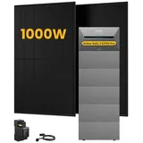 Anker Balkonkraftwerk 1000W Anker SOLIX Solarbank 3 E2700 Pro mit Smart Meter, 0-5x BP2700, (Smart Meter und 2x 500Wp Full Black im Lieferumfang enthalten), Speicher mit integriertem Wechselrichter, All-in-One 2,668kWh Akku