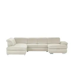 Lounge Collection Wohnlandschaft  mit verschiedenen Funktionen Amanda , creme , Maße (cm): B: 379 H: 85 T: 260.0
