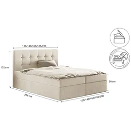 kaiser möbel Ludano 160 x 200 cm H3 Beige