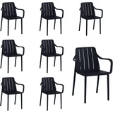 vortivo Gartenstuhl 8er Set 200 x 200 x 200 cm schwarz