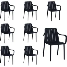 vortivo Gartenstuhl 8er Set 200 x 200 x 200 cm schwarz