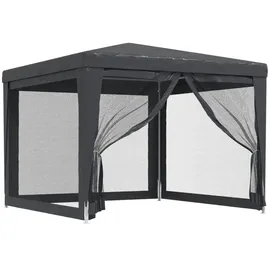 vidaXL Partyzelt mit 4 Mesh-Seitenwänden Anthrazit 3x3 m HDPE