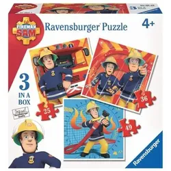 RAVENSBURGER 7065 Kinderpuzzle Feuerwehrmann Sam Puzzlebox 3-in-1