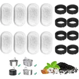 Set mit 8+8 Filtern für Katzen-Trinkbrunnen – Ersatzfilter für Trinkbrunnen aus Edelstahl – Einstellbare Wasserdurchflussmenge von 3,2 l –