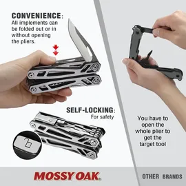 Mossy Oak Multifunktionszange,21 in 1 Multi-Tool Multifunktion mit Zange Klappmesser, Faltbares Multitool, Camping Wandern Reparieren,inkl tragbare Tasche