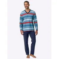 Sieh an! Schlafanzug in marine-rot-gestreift | Gr.: 60/62