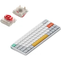 nuphy Air60 V2 Tragbar Mechanische kabellose Mini-Tastatur mit Beleuchtung,Unterstützung QMK/VIA Kompatibel mit Windows/Mac OS/Linux für Bluetooth 5.1/2.4GHz/(USB-C)-White Gateron Red Switch