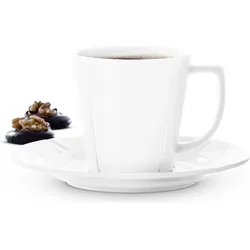 Grand Cru Kaffeetassen weiß mit Untertassen 4 St.