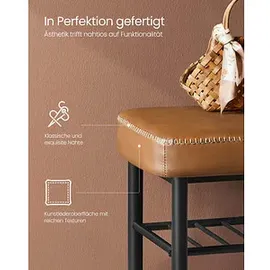 VASAGLE Sitzbank LSB054K01 karamellbraun Kunstleder 80,0 cm