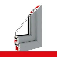 Balkonfenster Grau (beidseitig) Festverglasung Fenster Fest im Rahmen