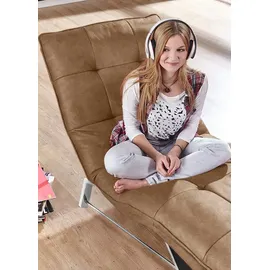 W.Schillig Relaxliege »daily dreams« in Waffelkissen-Optik, wahlweise mit Motor, Kufengestell, in 2 Breiten braun