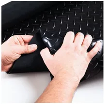 ANRO Gummimatte Schutzmatte Meterware Bodenmatte Tränenblech Gummiläufer 100cm Breit 3mm stark Schwarz 450 cm Länge
