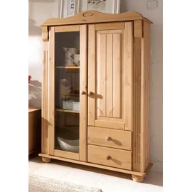 OTTO home Highboard OTTO HOME "Adele", beige (gelaugt, geölt), B:89,5cm H:135cm, Sideboards, Highboard, Stauraumschrank, 2-türig, Höhe 135 cm, aus massiver Kiefer, FSC