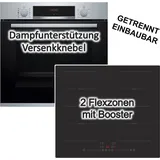 Bosch Herdset Bosch Einbau-Backofen EcoClean mit PKM Flächeninduktionskochfeld - autark, 60cm