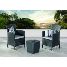 BEST Freizeitmöbel Napoli Set 3-tlg. graphit/hellgrau