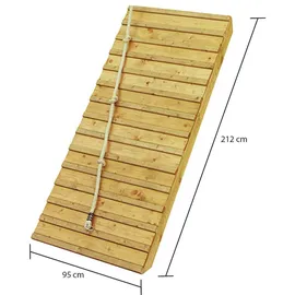 Karibu Stelzenhaus Benjamin Set Natur Holzrampe Rutsche 3 m Rot