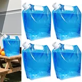 PANYI 4 Stück Wasserkanister Faltbar 10L Faltbarer Wasserkanister Auslaufsicher Wassersack Gefrierfähiger Flexibler Wasserkanister Geeignet für Camping Zubehör,Wandern,Reisen,Picknicks