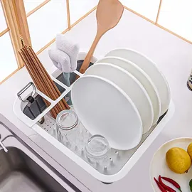 Intirilife Abtropfgestell Geschirrbox in Grau-Weiß | Gr.: onesize