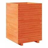 vidaXL Pflanzkübel Wachsbraun 50x50x72,5 cm Massivholz Kiefer