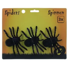 Edco Halloween Spinnen 3er SET - Schwarz / Lila - Schwarz/Lila