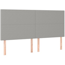 vidaXL Boxspringbett mit Matratze & LED Hellgrau 180x200 cm Stoff