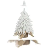 Kaemingk Minibaum Tannenbaum indoor Jutesack Weiß 27 cm