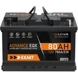 EXAKT Autobatterie 12V 80Ah Starterbatterie PKW KFZ Auto Batterie (80Ah)