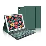 IVEOPPE iPad 9. Generation Hülle mit Tastatur, iPad 10.2 Hülle mit Tastatur, Bluetooth QWERTZ iPad 9.Gen/8.Gen/7.Gen/Air 3 2019 Tastatur mit Schutzhülle, Dunkelgrün