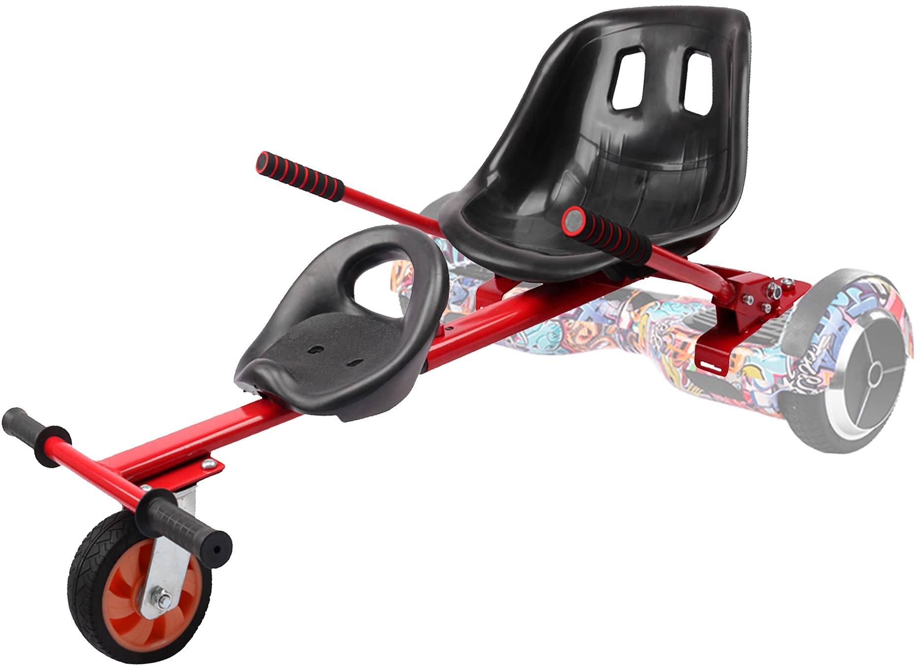 TGHY Hoverboard Sitz Hoverkart Doppelsitz Verstellbarer Rahmen Verwandeln Sie Ihren Selbstausgleichenden Scooter in Go-Kart Passen Auf 6,5" 8" und 10" Machen Das Fahren Spaß und Sicher,Rot,PU