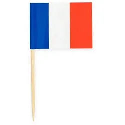 50 Flaggen Deko Picker Frankreich weiß blau rot, Le Tricolore