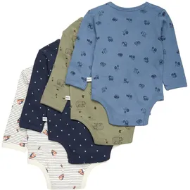 Pippi made with love PIPPI Unisex Baby Body LS AO-printed (4-pack) Formender Body, Khaki, 50 - 50