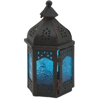 Mobili Rebecca Dekorative, Blau Schwarz, Metallglas, 17x9x8