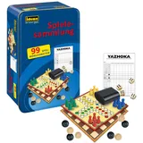 IDENA Spielesammlung 99 Spielmöglichkeiten, in Tinbox, inklusive verschiedenen Brett-und Würfelspielen, Spielanleitung, für 2 bis 8 Spieler