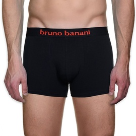 bruno banani Herren Boxershort 2er Pack Short 2Pack Flowing, schwarz/weiß//schwarz/rot 9/3XL - Größe:9/3XL