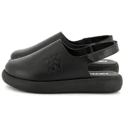 DKNY Unisex für Kinder. D62092 Schwarze Ledersandalen (39), Wohnung, Klettverschluss, Lässig, Kinderbekleidung