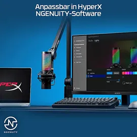 Kingston HYPERX QuadCast 2 S - USB Standmikrofon, Schwarz