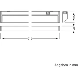 ledscom.de LED Unterbau-Leuchte LIWO 91cm, mit Anschlusskabel, schwenkbar, 1517lm, weiß